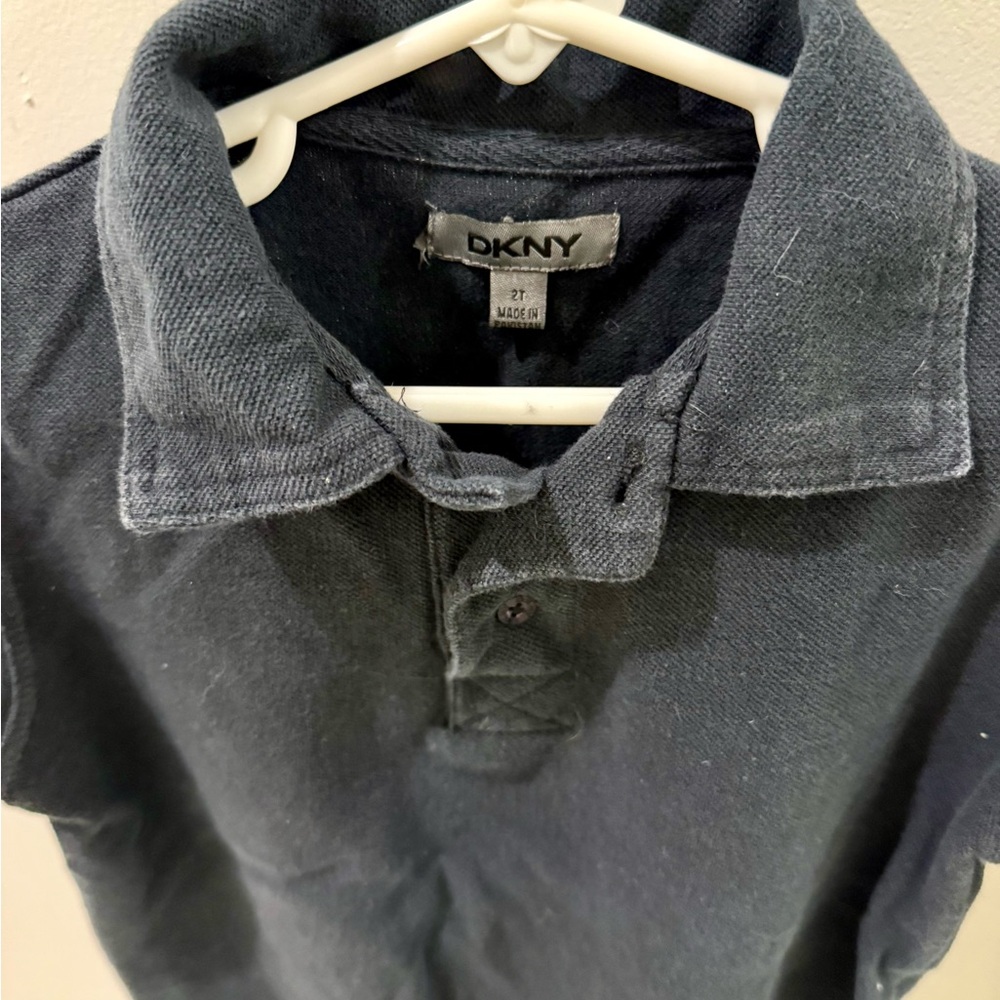 DKNY Boys Black Polo Shirt